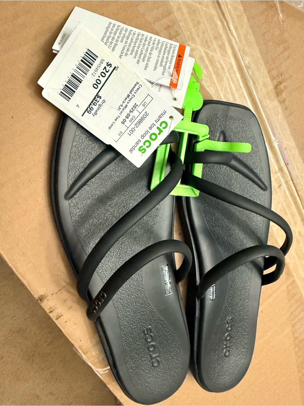 CROCS Women's Black Strappy Sandals